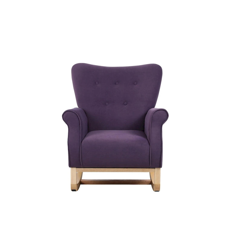 Chaise à bascule à dossier haut pour bébé, fauteuil de nurserie, siège rembourré en tissu confortable, fauteuil à dossier haut