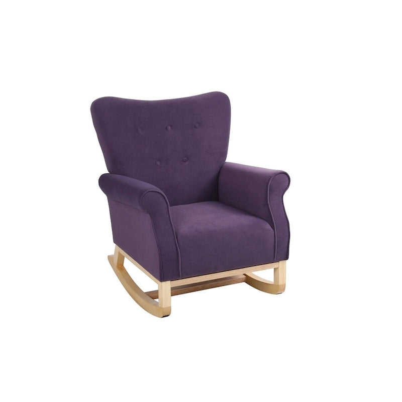 Chaise à bascule à dossier haut pour bébé, fauteuil de nurserie, siège rembourré en tissu confortable, fauteuil à dossier haut