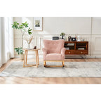 Chaise à bascule à dossier haut pour bébé, fauteuil de nurserie, siège rembourré en tissu confortable, fauteuil à dossier haut