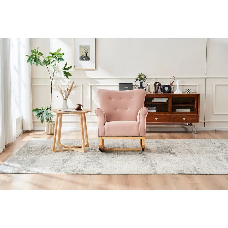 Chaise à bascule à dossier haut pour bébé, fauteuil de nurserie, siège rembourré en tissu confortable, fauteuil à dossier haut