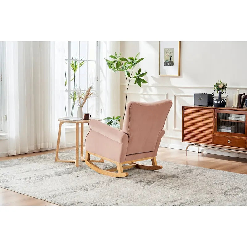 Chaise à bascule à dossier haut pour bébé, fauteuil de nurserie, siège rembourré en tissu confortable, fauteuil à dossier haut