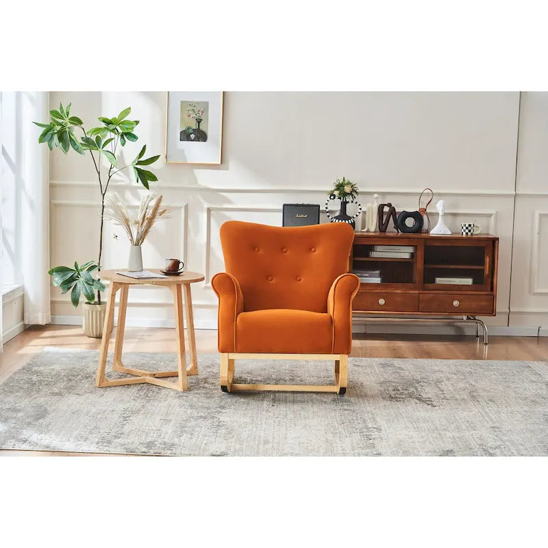 Chaise à bascule à dossier haut pour bébé, fauteuil de nurserie, siège rembourré en tissu confortable, fauteuil à dossier haut