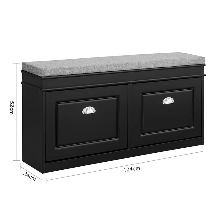 SoBuy FSR64-SCH, Meuble de Rangement Banc à Chaussures avec Tiroir Rabattable pour Couloir