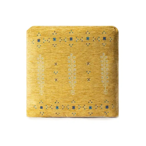 18 Pouf ottoman abstrait jaune
