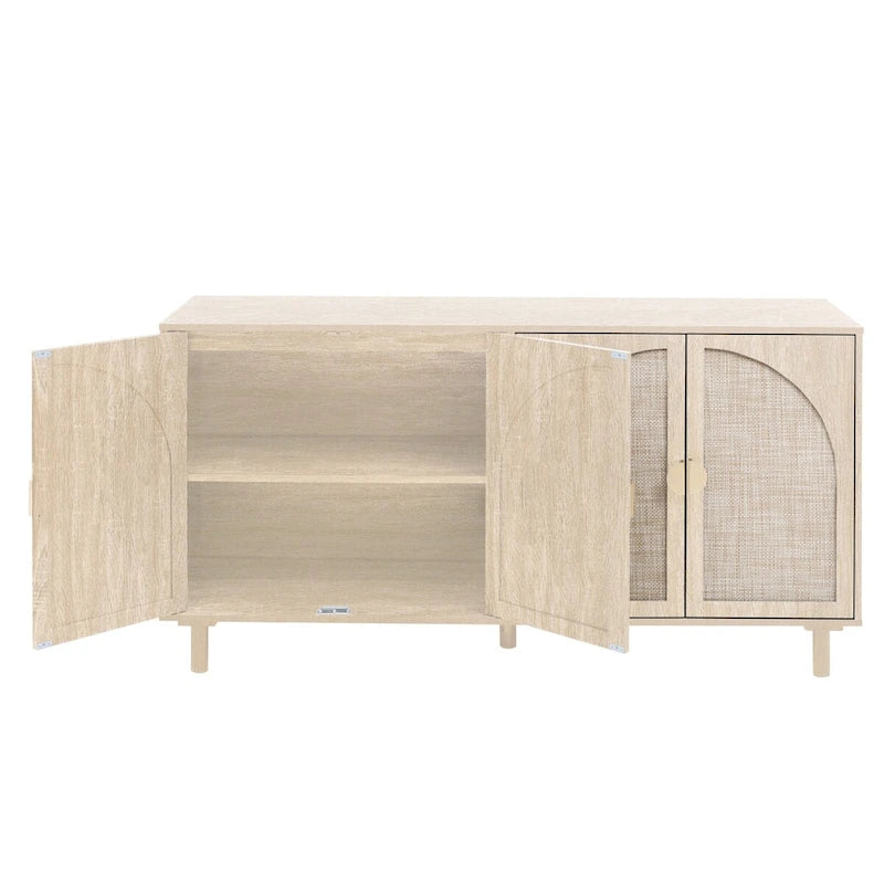 Meuble bas moderne à 4 portes avec étagère réglable