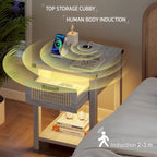 Table d'appoint avec lampe et station de recharge