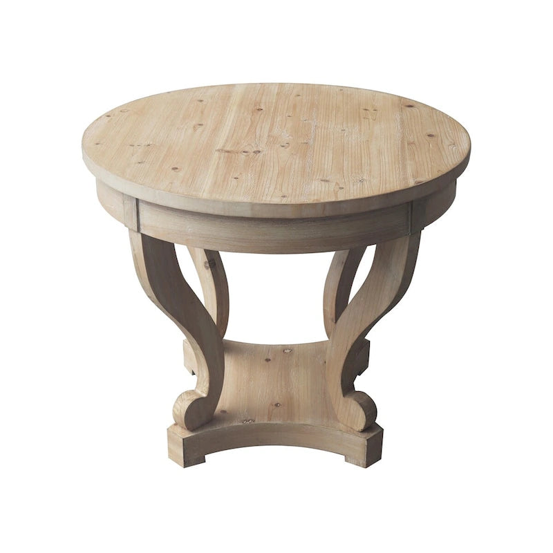 Table à manger ronde de petite taille de style ferme avec pieds incurvés, table d'appoint, table basse pour coin repas, cuisine