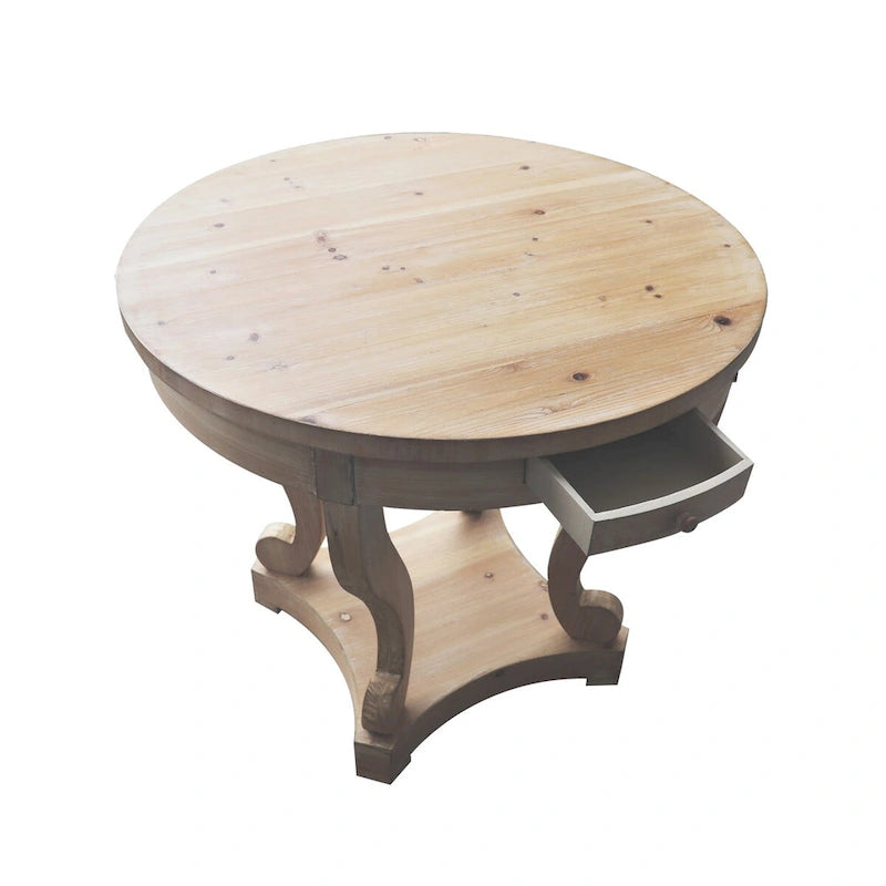 Table à manger ronde de petite taille de style ferme avec pieds incurvés, table d'appoint, table basse pour coin repas, cuisine