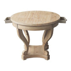 Table à manger ronde de petite taille de style ferme avec pieds incurvés, table d'appoint, table basse pour coin repas, cuisine