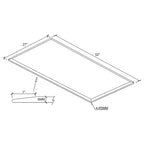 Plateau de table rectangulaire en verre trempé transparent de style décontracté