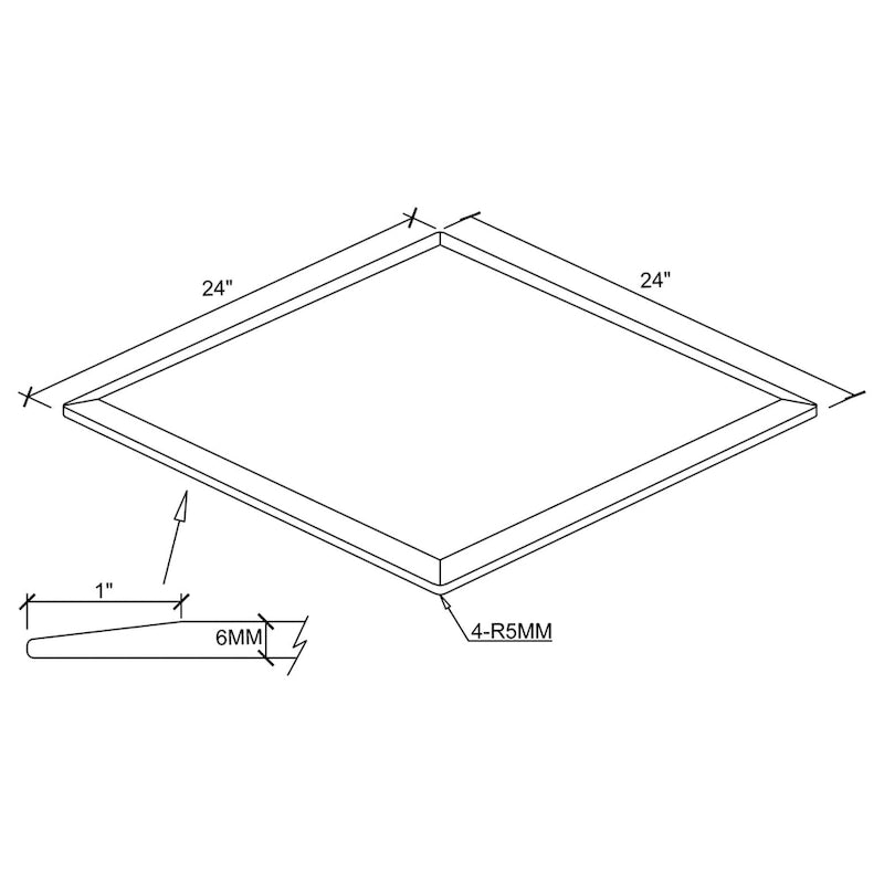 Plateau de table rectangulaire en verre trempé transparent de style décontracté