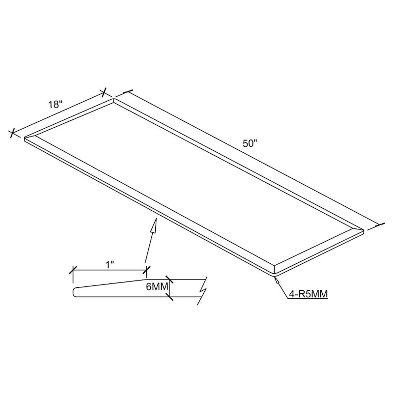 Plateau de table rectangulaire en verre trempé transparent de style décontracté