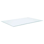 Plateau de table rectangulaire en verre trempé transparent de style décontracté