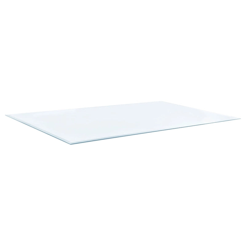 Plateau de table rectangulaire en verre trempé transparent de style décontracté