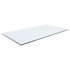 Plateau de table rectangulaire en verre trempé transparent de style décontracté