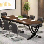 Table de conférence de 1,98 m pour 6-8 personnes, table de séminaire rectangulaire de 198 cm de long