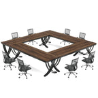 Table de conférence de 1,98 m pour 6-8 personnes, table de séminaire rectangulaire de 198 cm de long