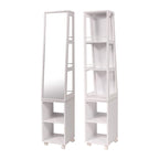Miroir armoire étagères rotatives Miami White avec base roulante - 13L x 11 3/4l x 61 1/2H