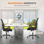 Chaise de bureau ergonomique avec accoudoirs fixes