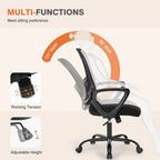 Chaise de bureau ergonomique avec accoudoirs fixes