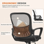 Chaise de bureau ergonomique avec accoudoirs fixes