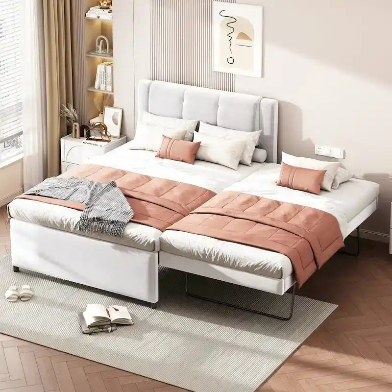   Full Size Upholstery platform bed with Trundle